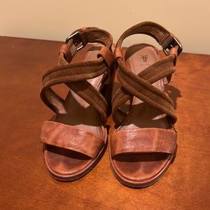 Frye suede and leather sandals, sz 7!